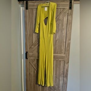 Free people beach lime long sleeve jumpsuit